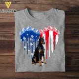 Personalized Doberman Dog Flag Independence Day Tshirt Printed 22JUL-HY10