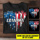 Personalized Grandma Kid Flag Independence Day Tshirt Mother's Day Gifts 22JUL-DT13