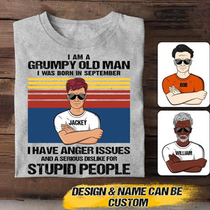 Personalized I Am Grumpy Old Man Was Born In September Tshirt Printed 22JUY-HQ16