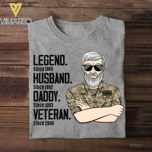 Personalized UK Veterans/Soldier Legend Husband Daddy Tshirt Printed QTDT0508
