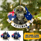 Personalized Australian Veteran/Solider Flag With Rank Wood  Ornament Printed QTDT2409