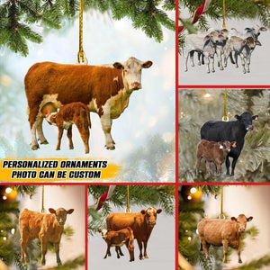 Personalized Image Cattle Christmas Wood Ornament Printed 22SEP-HQ27