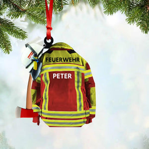 Personalized German Firefighter Christmas Wood Ornament Printed 22SEP-HQ28