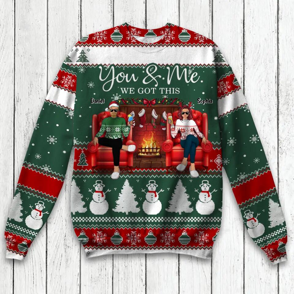 Personalized You & Me We Got This Couple Christmas Sweatshirt Prined QTVQ1310