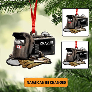 Personalized Canadian Welder Christmas Wood Ornament Printed 22OCT-HY18