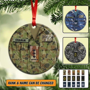 Personalized Australian Veteran/Soldier Christmas Acrylic/Plastic Ornament Printed 22OCT-HY24
