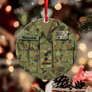 Personalized Australian Veteran/Soldier Christmas Acrylic/Plastic Ornament Printed 22OCT-HY24