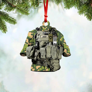 Personalized Norwegian Solider/ Veteran Uniform Camo Rank Acrylic/Plastic Ornament Printed 22NOV-HQ01