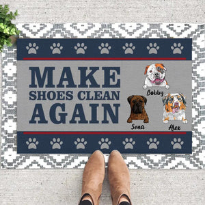 Personalized Make Shoes Clean Again Dog Lovers Doormat Printed QTHY0712