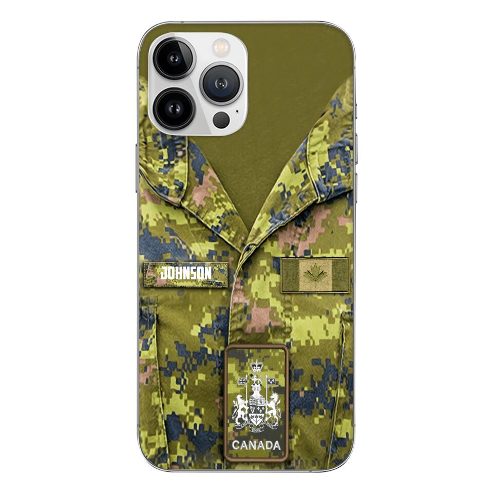 Personalized Canadian Soldier Camo Phone Case Printed 22MAR-HQ19