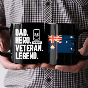 Personalized Dad Hero Veteran Legend Australian Solider/ Veteran Rank Black Mug Printed QTHQ2911