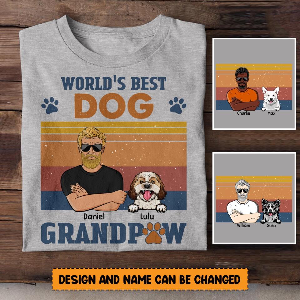 Personalized World's Best Dog Grandpaw Tshirt Printed QTHY2012