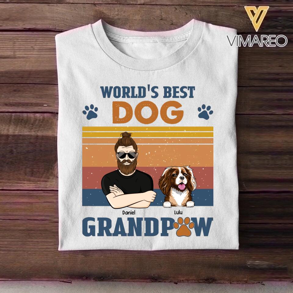 Personalized World's Best Dog Grandpaw Tshirt Printed QTHY2012