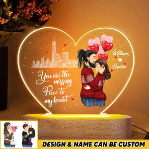 Personalized You Are The Missing Piece To My Heart Valentine's Day Gift Led Lamp Printed PNHQ090123