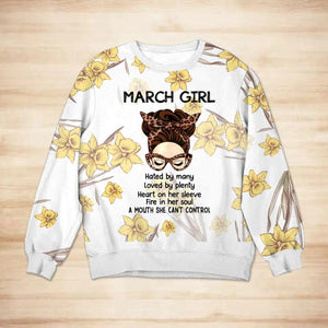 Personalized Flowers & March Girl Sweat Shirt Printed QTDT0102