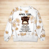 Personalized Flowers & April Girl Sweat Shirt Printed QTDT0102