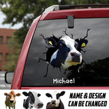 Personalized Image Your Cow with Name Decal Printed 23FEB-VD06