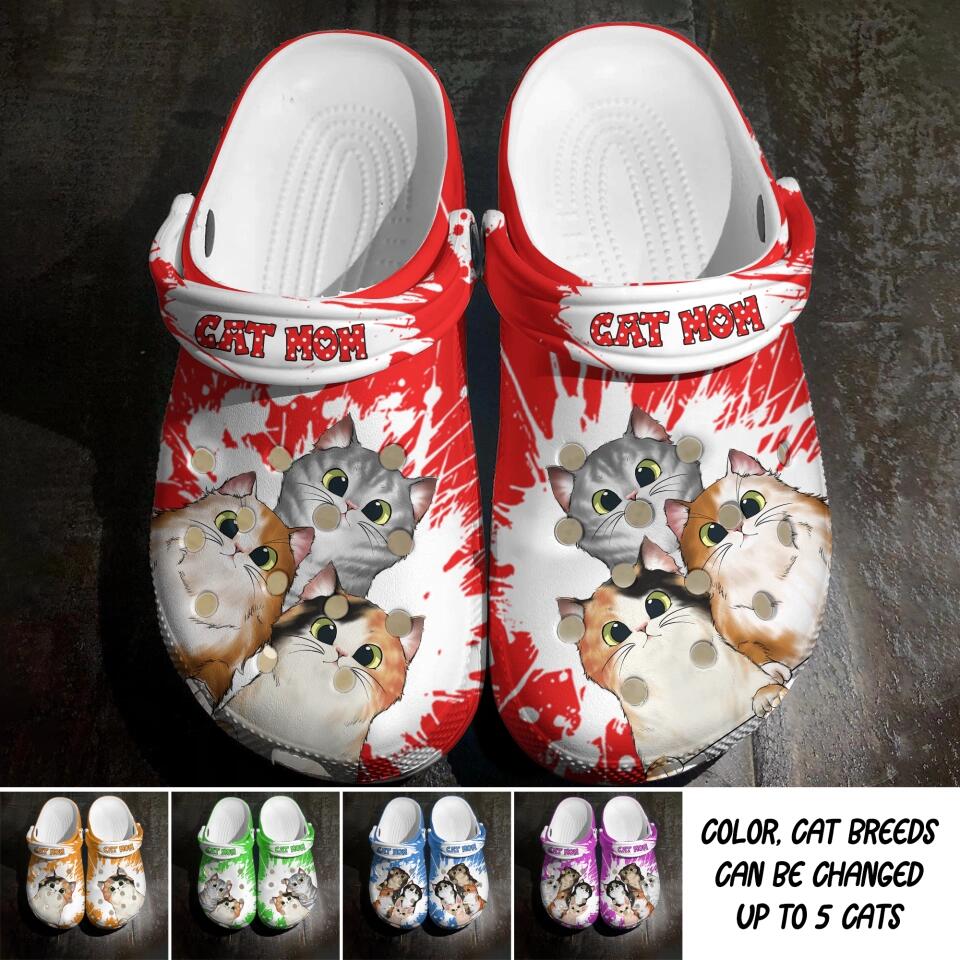 Personalized Cat Mom Clog Slipper Shoes Printed 23FEB-DT07