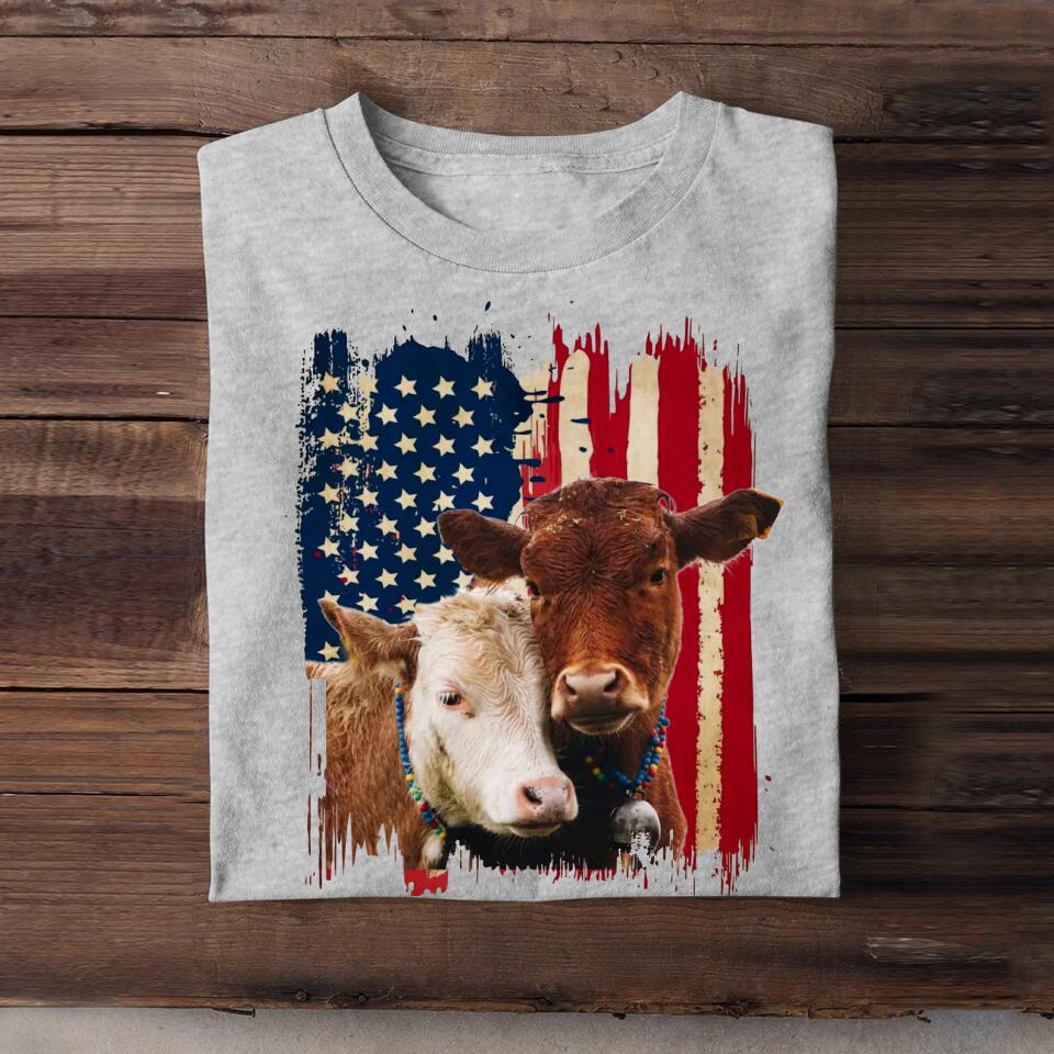 Personalized Upload Your Cattle Photo Tshirt Printed 23MAR-DT18