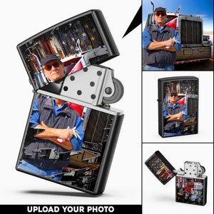 Personalized Upload Your Trucker Photo US Flag Lighter Case Printed QTHQ0405