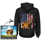 Personalized Upload Your Cattle Photo US Flag Hoodie Printed 23MAY-TB09
