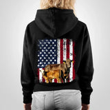 Personalized Upload Your Cattle Photo US Flag Hoodie Printed 23MAY-TB09