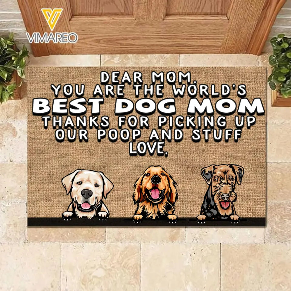 Personalized Best Dog Mom/ Dog Dad Doormat Printed MTVQ2511