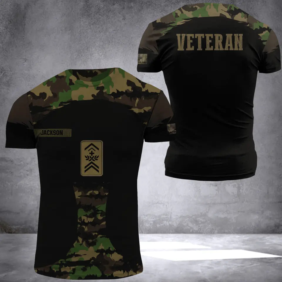 Personalized Switzerland Veteran Camo Tshirt or Hoodie 3D Printed QTDT0206