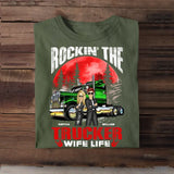 Personalized Rockin' The Trucker Wife Life Tshirt Printed PNHQ2006