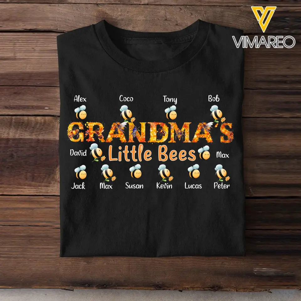 Personalized Grandma's Little Bees with Kid Names T-Shirt Printed HTHKVH1407