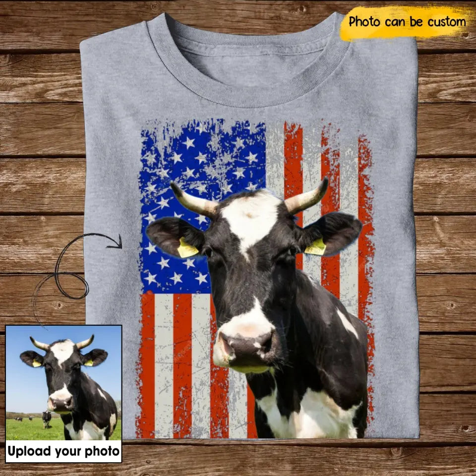 Personalized Upload Photo Your Cow Cow Lover T-shirt Printed QTKH2407