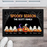 Personalized Pumpkin Halloween Spooky Season Ghosts with Kid Names Doormat Printed HTHHN2023102