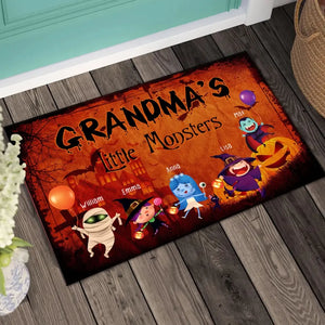 Personalized Grandma's Little Monsters Halloween Doormat Printed HTHHN23278