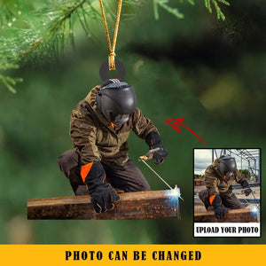 Personalized Upload Your Welder Photo Christmas Gift Acrylic Ornament Printed KVH23529