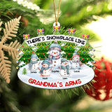 Personalized There's Snowplace Like Grandma's Arms Acrylic Ornament Printed HTHKVH23678