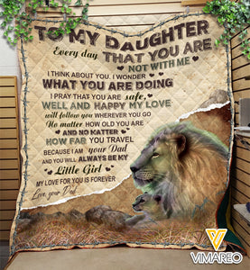 TO MY DAUGHTER LION PRINTED BLANKET QTMA2311