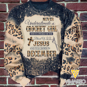 DECEMBER CROCHET GIRL BLOOD OF JESUS SWEATSHIRT PRINTED TNMA0810