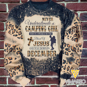 DECEMBER CAMPING GIRL BLOOD OF JESUS SWEATSHIRT PRINTED TNMA0810