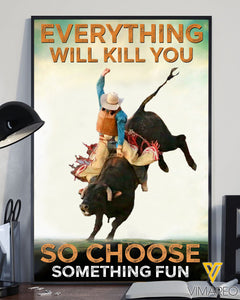 Bull Rider CANVAS CHOOSE SOMETHING FUN