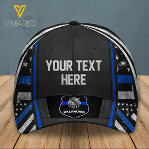 AH PERSONALIZED OKLAHOMA POLICE PEAKED CAP 3D FEB-DT25