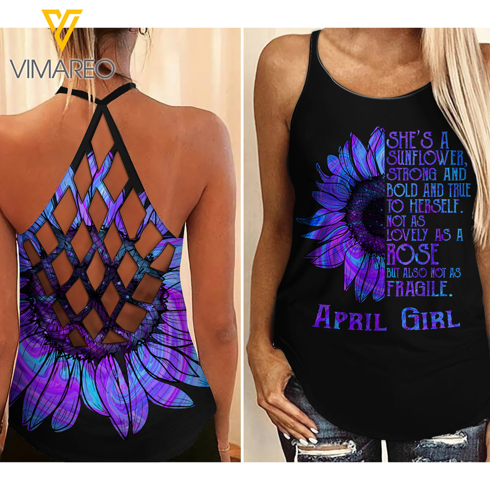 April girl strong Criss-Cross Open Back Camisole Tank Top Z1403