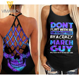 Taken By A Crazy March Guy Criss-Cross Open Back Camisole Tank Top MAR-HQ15
