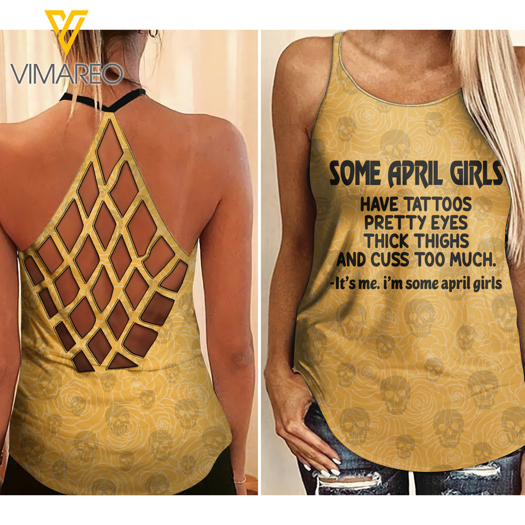 Some April Girl Criss-Cross Open Back Camisole Tank Top MAR-DT14