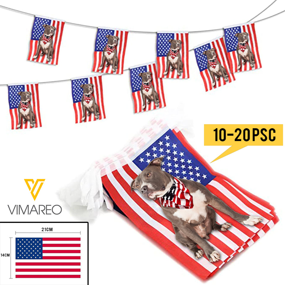 Independence Day Pitbull Bunting Banner MAY-QH05