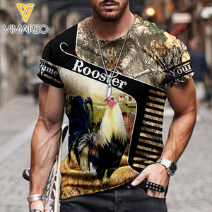 PERSONALIZED ROOSTER CAMO T-SHIRT 3D PRINTED