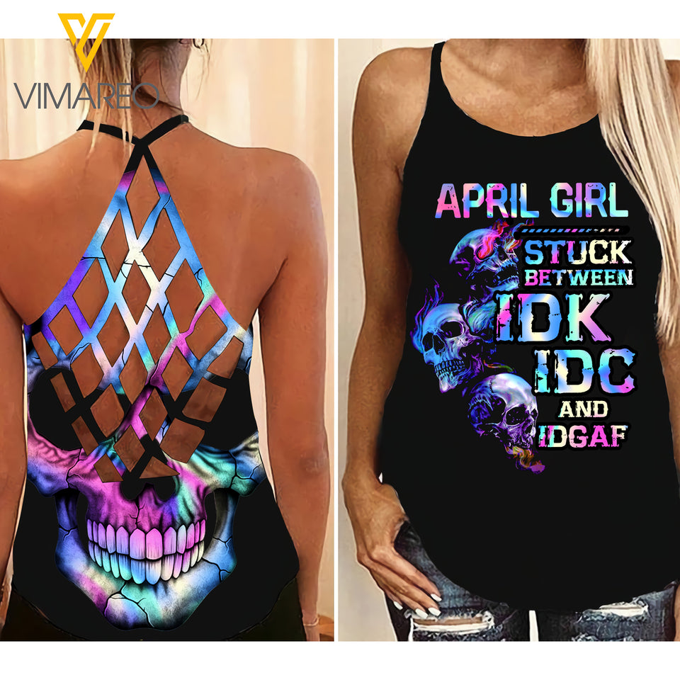 APRIL GIRL CRISS-CROSS OPEN BACK CAMISOLE TANK TOP