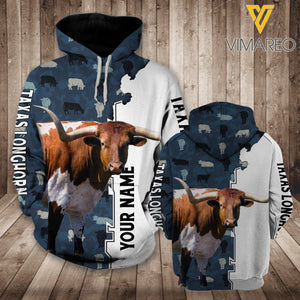 Customized Texas Longhorn hoodie 3D Printed 1506TQ