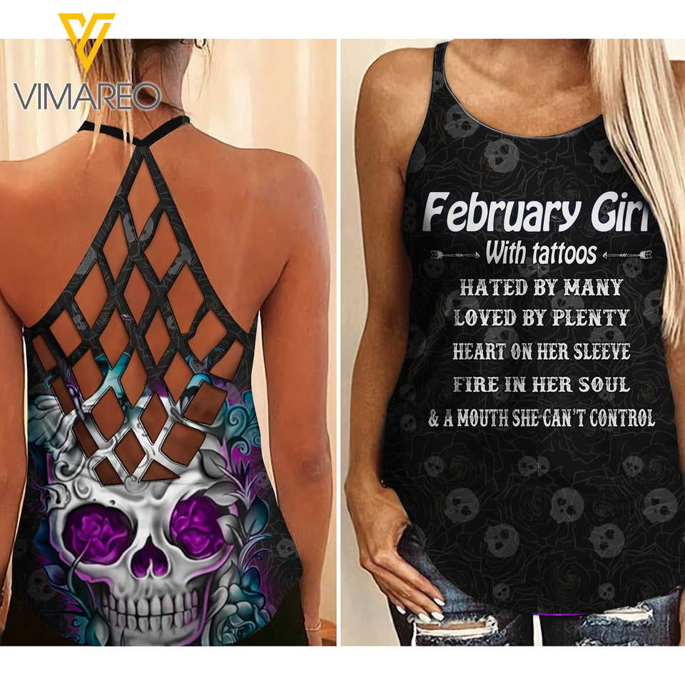 February Girl Criss-Cross Open Back Camisole Tank Top 1303NGB