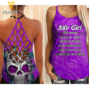 July Girl Criss-Cross Open Back Camisole Tank Top 1303NGB