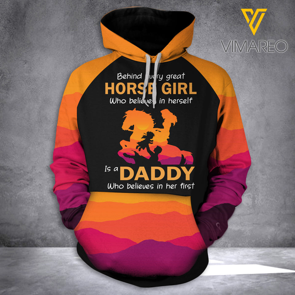 NY HORSE GIRL WHO DADDY BELIEVES IN HOODIE 3D PRINTED  FEB PDT02